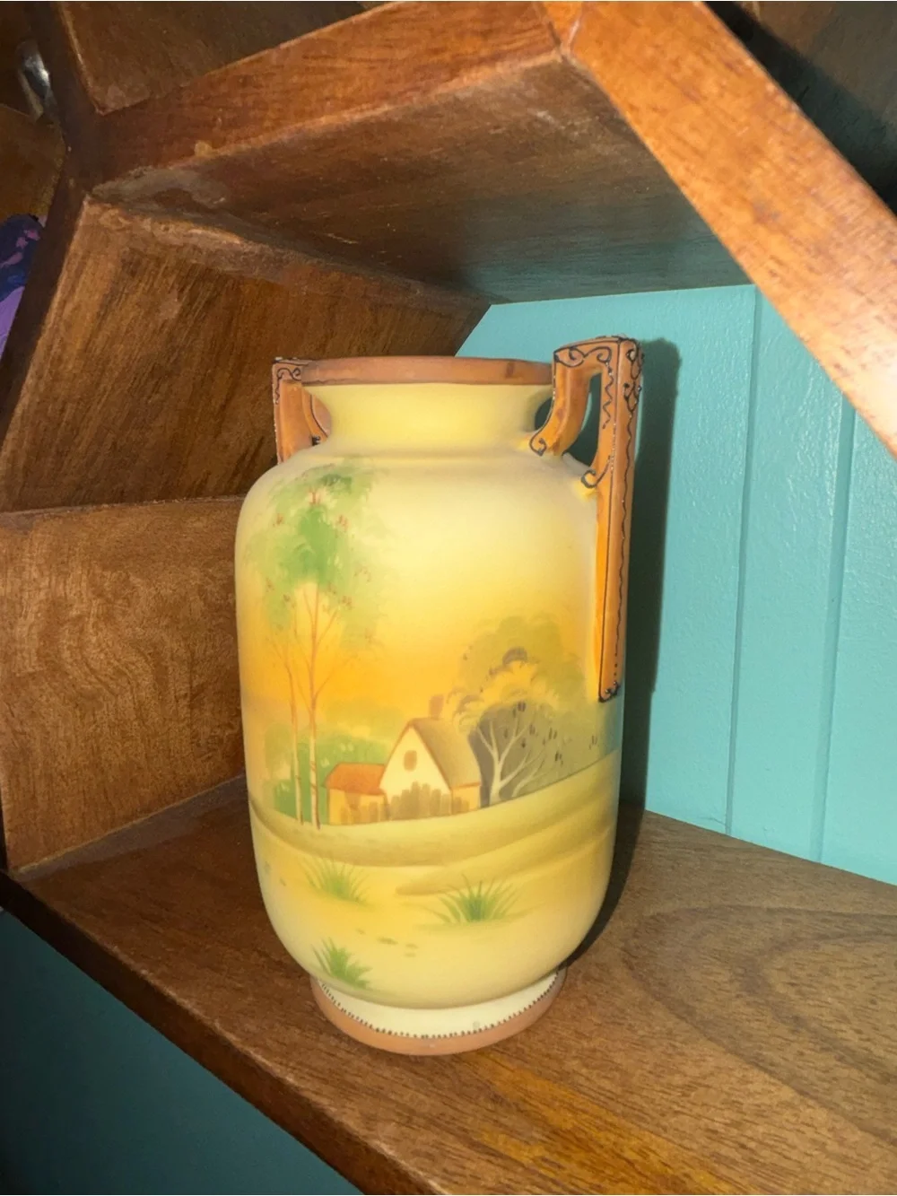 Antique Hand Painted Nippon Two-Handled Vase and free shipping